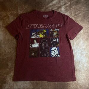 Star Wars Burgundy Character Grid T-Shirt